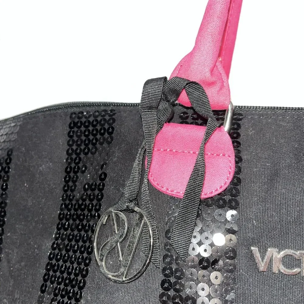 Victoria's Secret Sequin Stripe Weekender Large Duffel Bag - Discontinued
